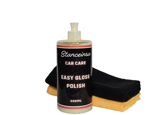 EASY GLOSH CAR POLISH 500ML +2 MICROFIBRE CLOTHS