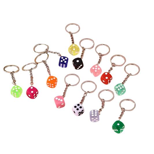Mixed Colour Dice Keychain