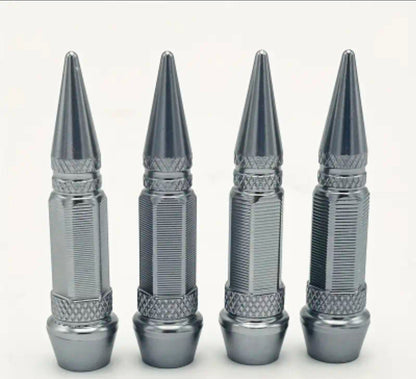 4pc Aluminum bullet head valve caps